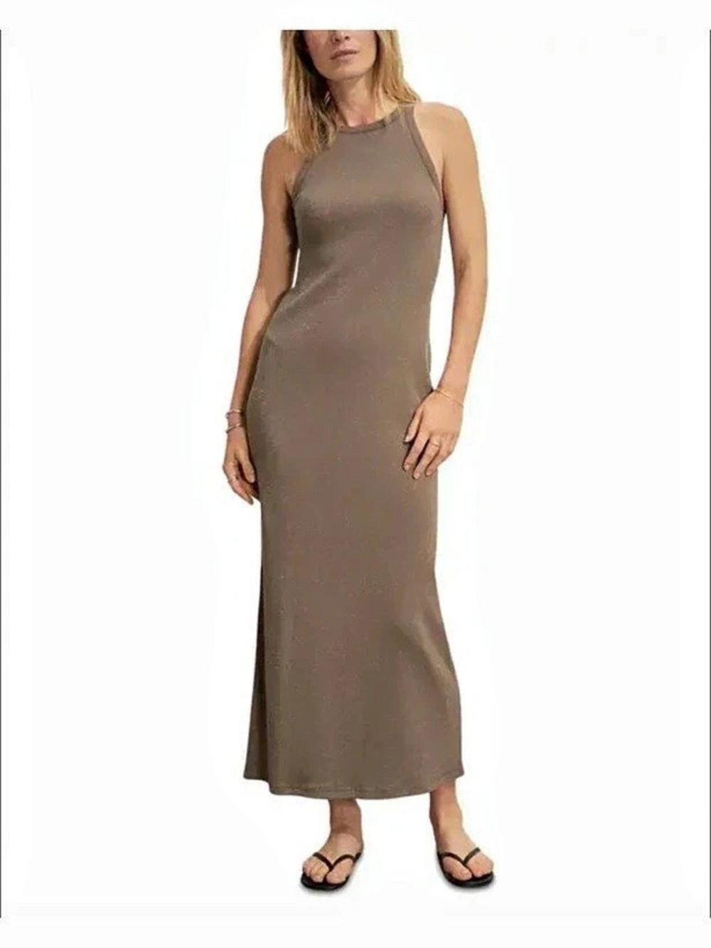 BUCK MASON Surplus Rib Tank Midi Maxi Dress Faded Moss XS S 0 2